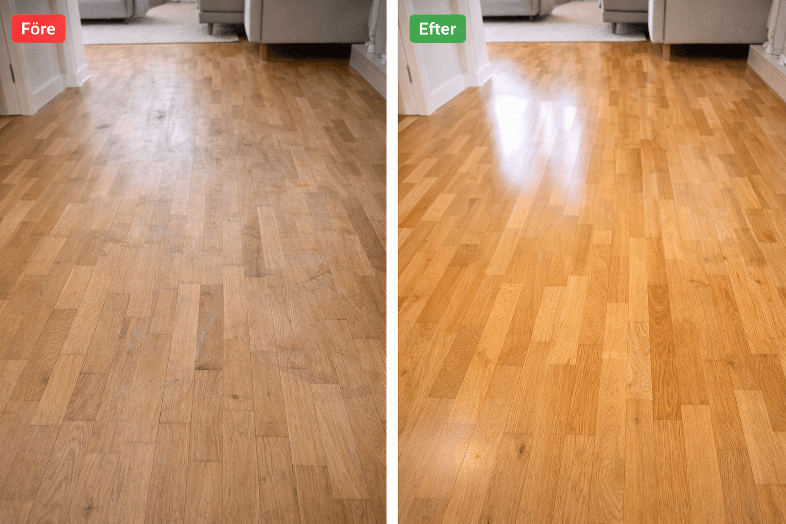 Parkettgolv i radhus, Örebro - Före